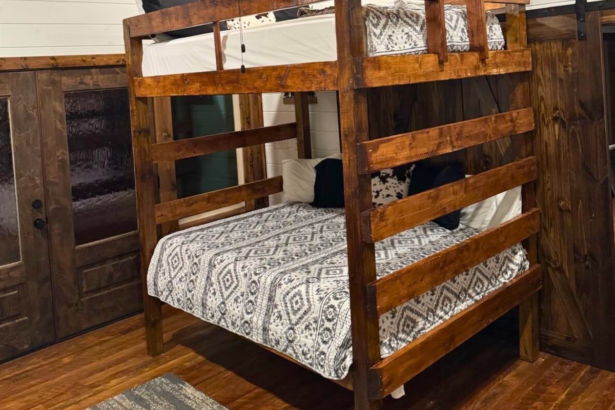 NEW! Custom-built bunk room located in the game room. The ultimate hangout spot that sleeps guests comfortably.