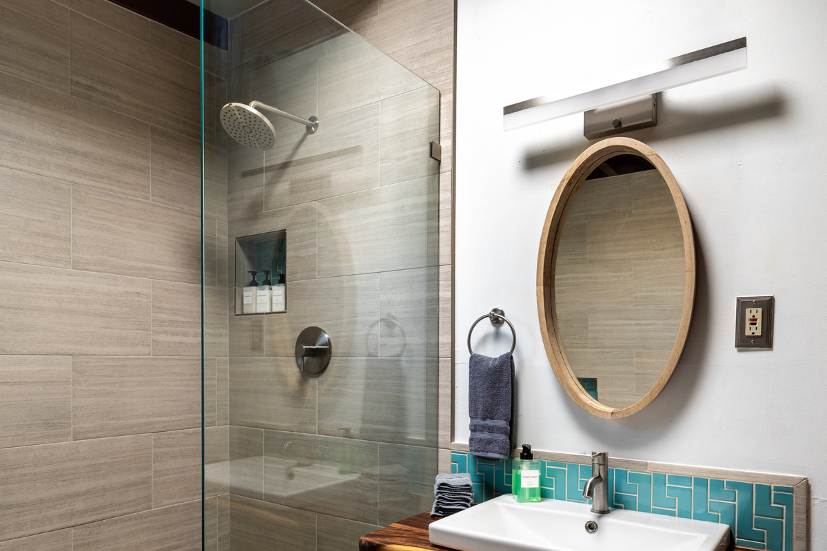 Bathroom with rain shower