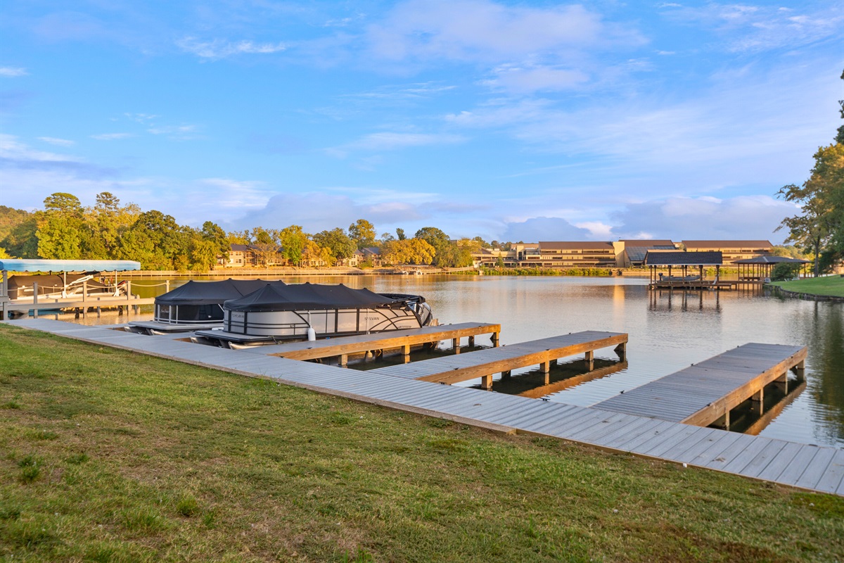 A scenic spot by the lake, complete with a dock, offers endless opportunities for fishing, relaxing, or simply soaking up the peaceful atmosphere.