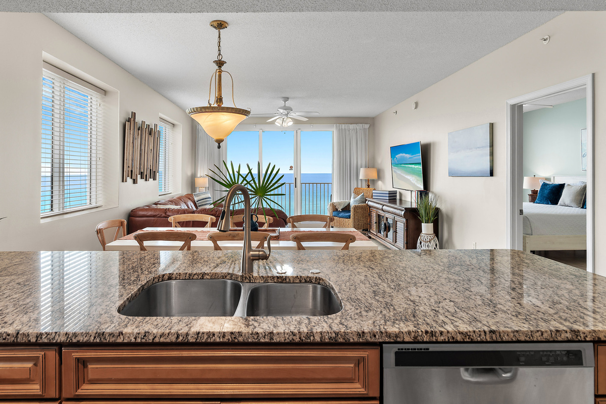 Cook meals in your fully stocked kitchen with Gulf Views - Welcome to your home away from home!