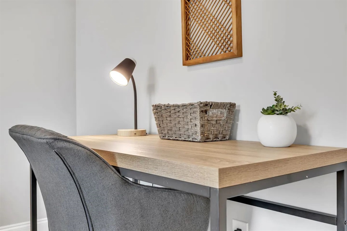 Left side of duplex - Double bedroom with desk