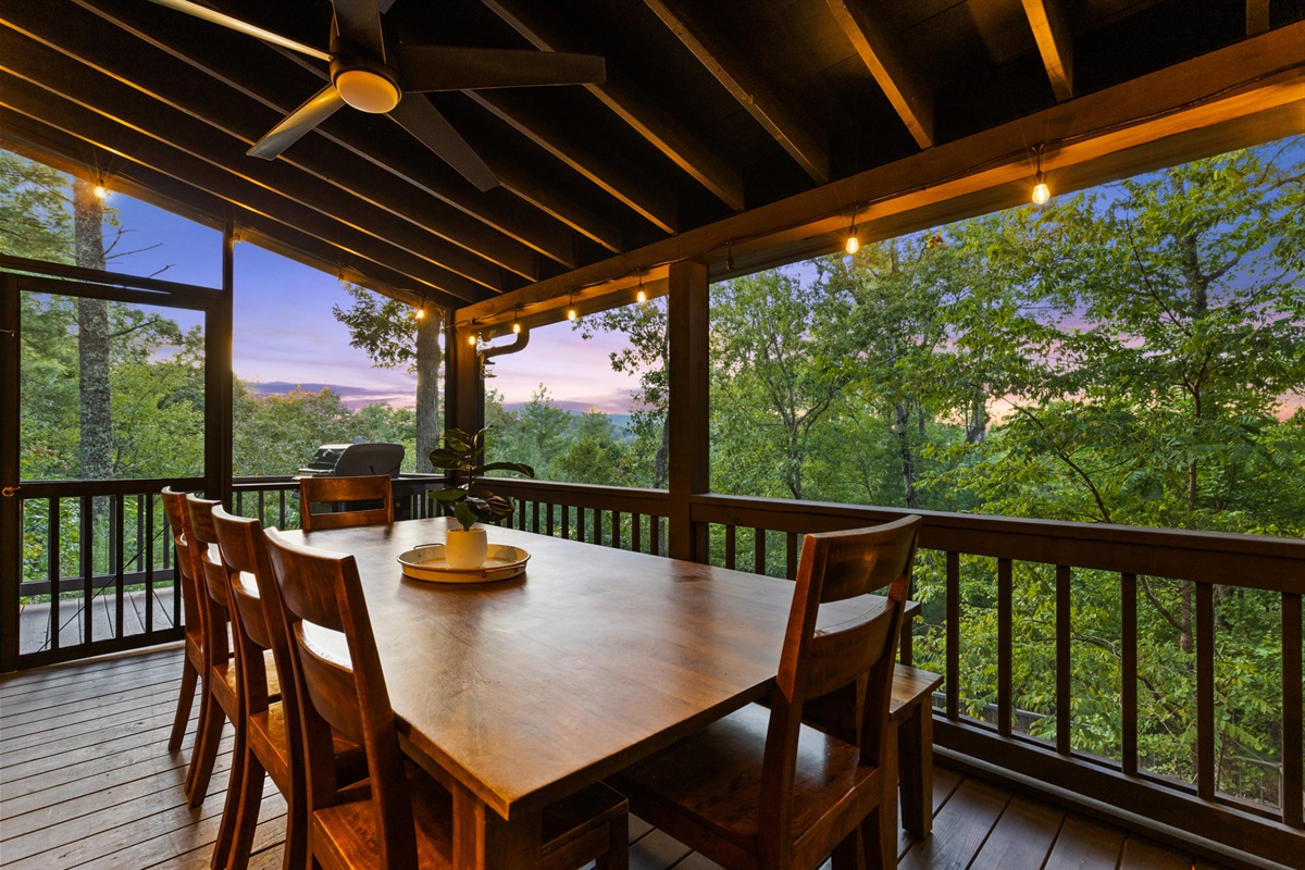 Dinner never looked this good! Mountain views and skies painted by nature.