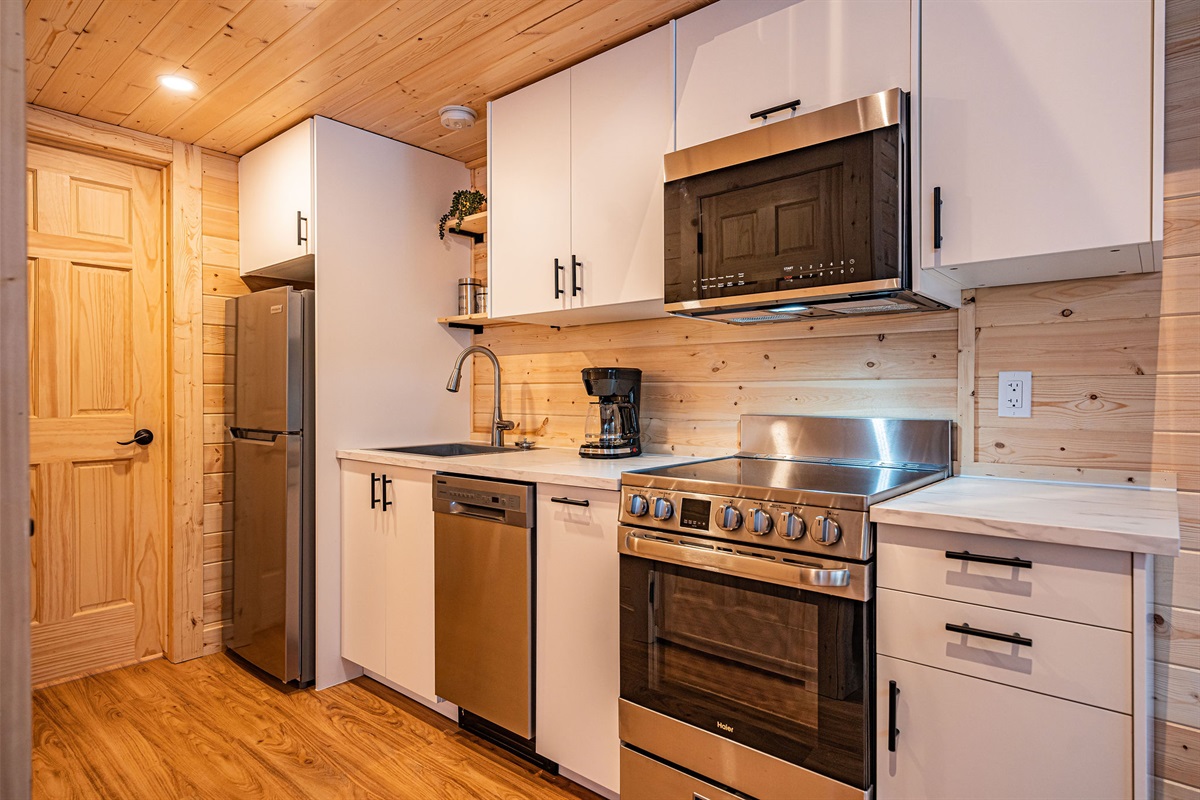 Kitchen with apartment sized appliances