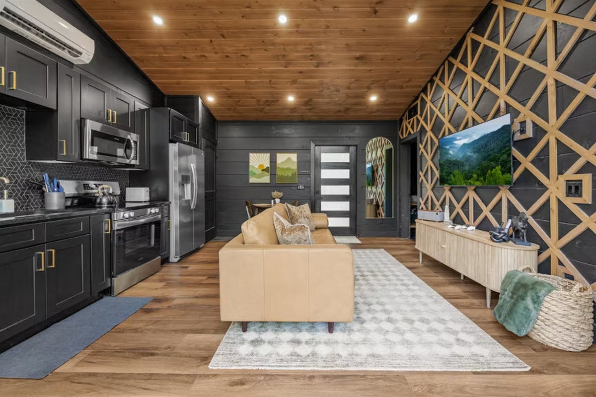 Living room and kitchen