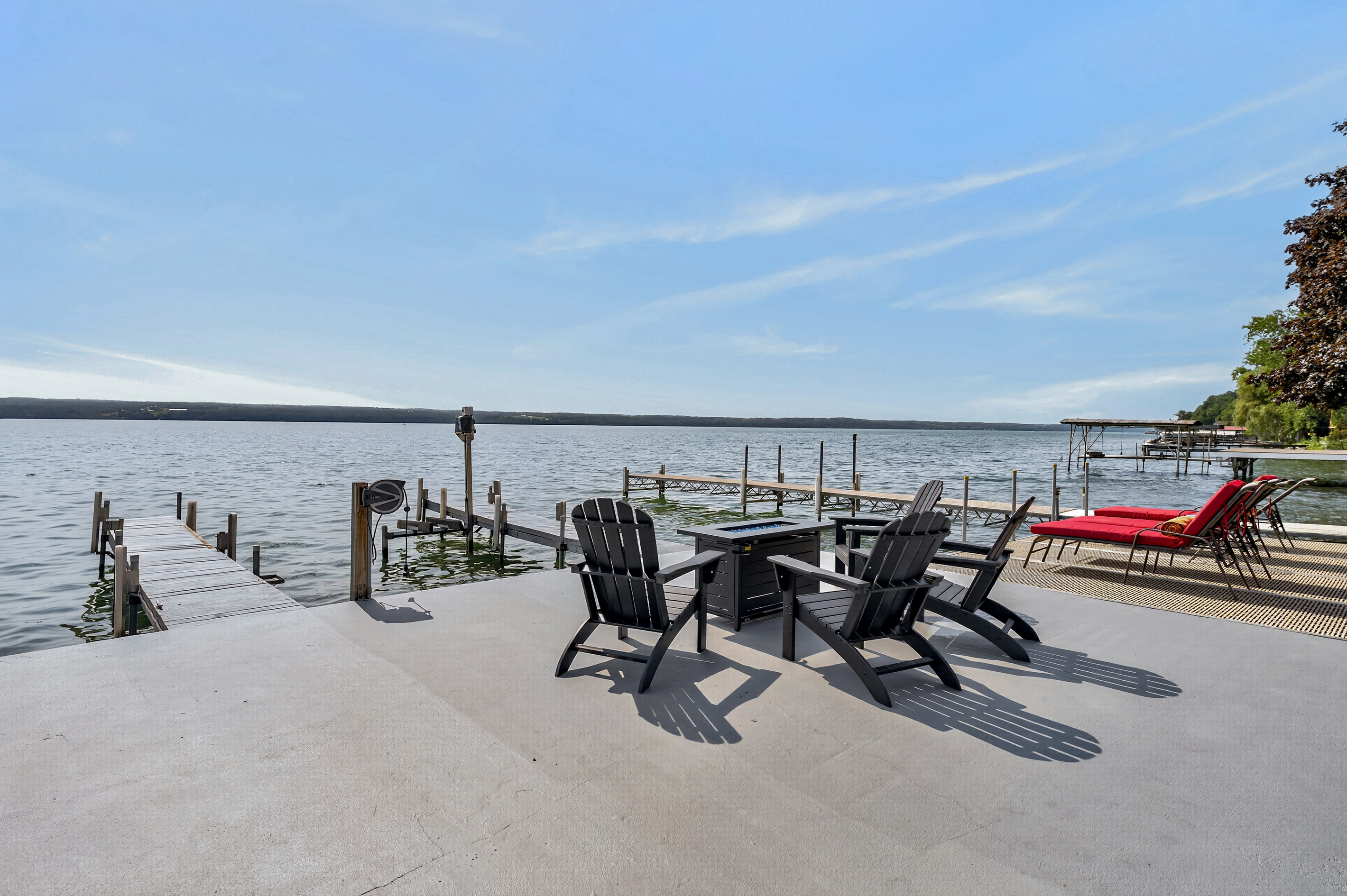 Shoreline seating beside the water