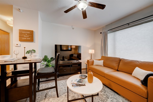 Unwind with a 58" Smart TV, perfect for a movie night, or streaming your favorites on the big screen.