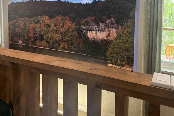 Backlit custom Art / Local Bluffs seen from upper deck