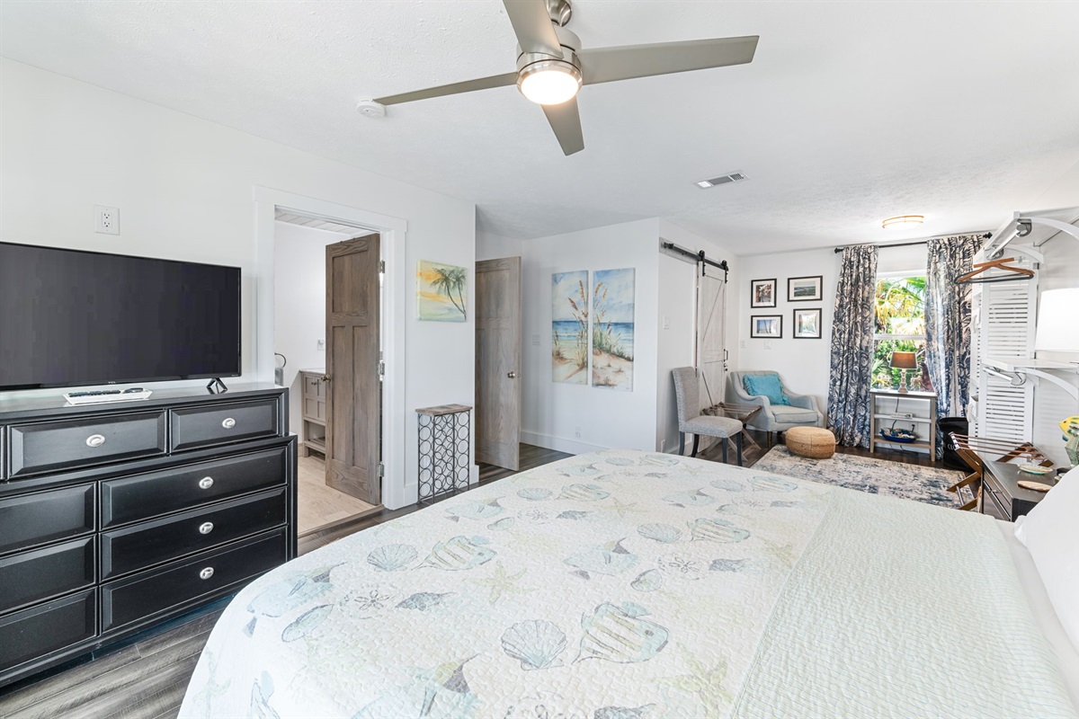 Master bedroom clothes storage and dressing area.