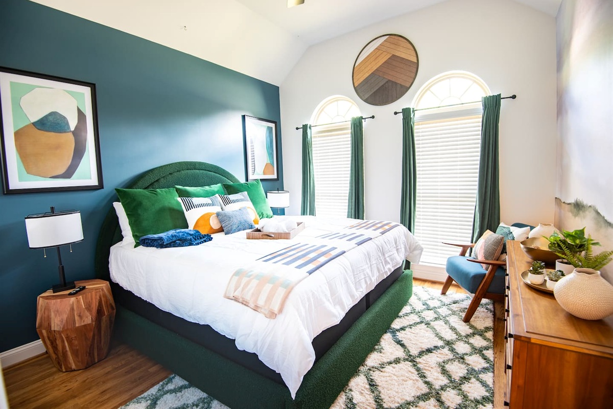 Bedroom #2  - Relax in comfort in this one of a kind bedroom. King size bed , dresser and lots of closet space. Luggage valet in the closet. Digital clock with built in USB charging