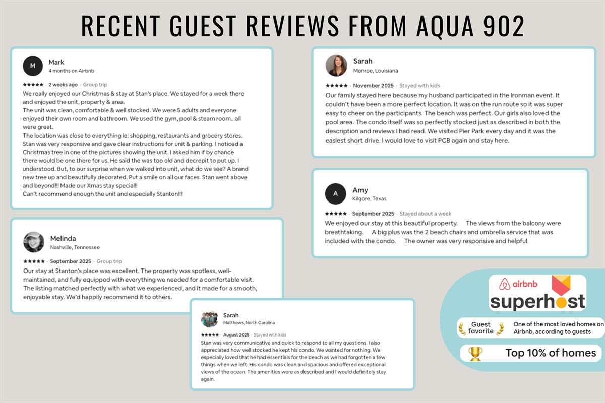 Recent reviews from happy guests show that you are in good hands!