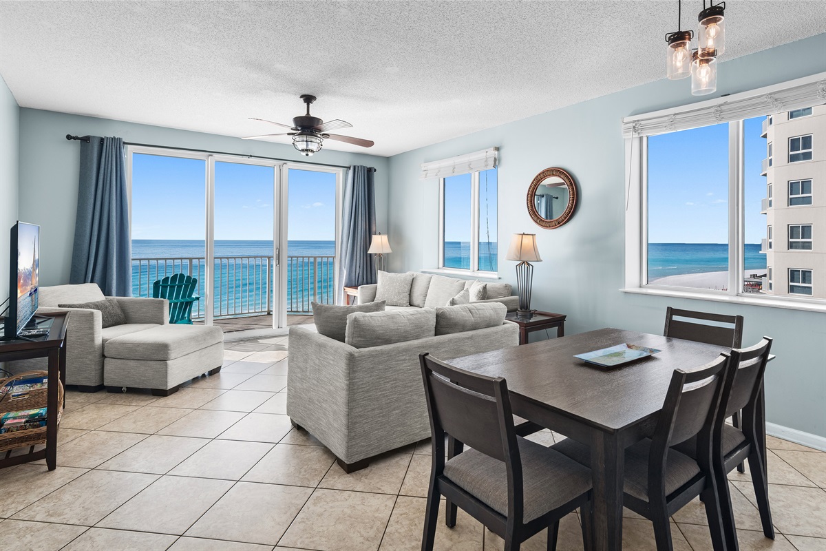 This 6th Floor, CORNER UNIT, 3 Bedroom & 3 Bathroom condo features incredible Gulf and Beach Views and access to the incredible Majestic Sun and Seascape Amenities - Come and Relax!
