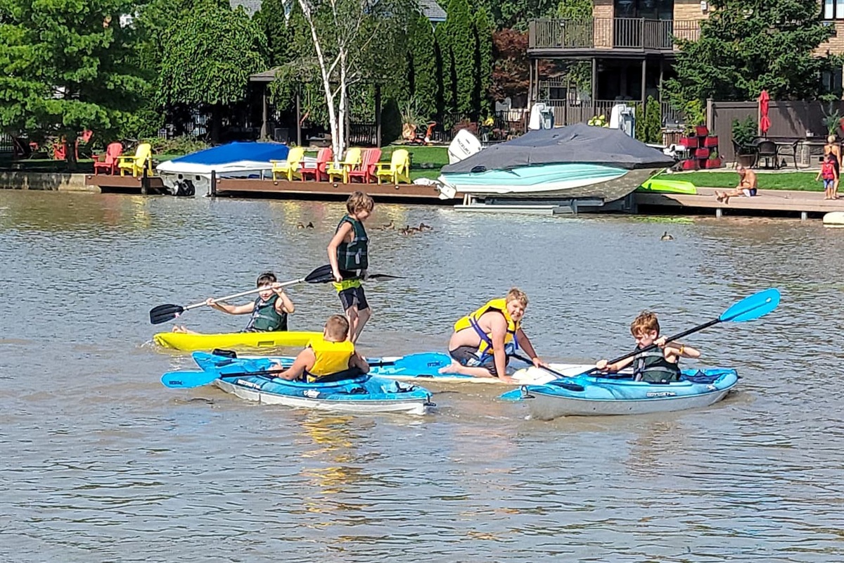 Backyard kayaking and paddle boarding 