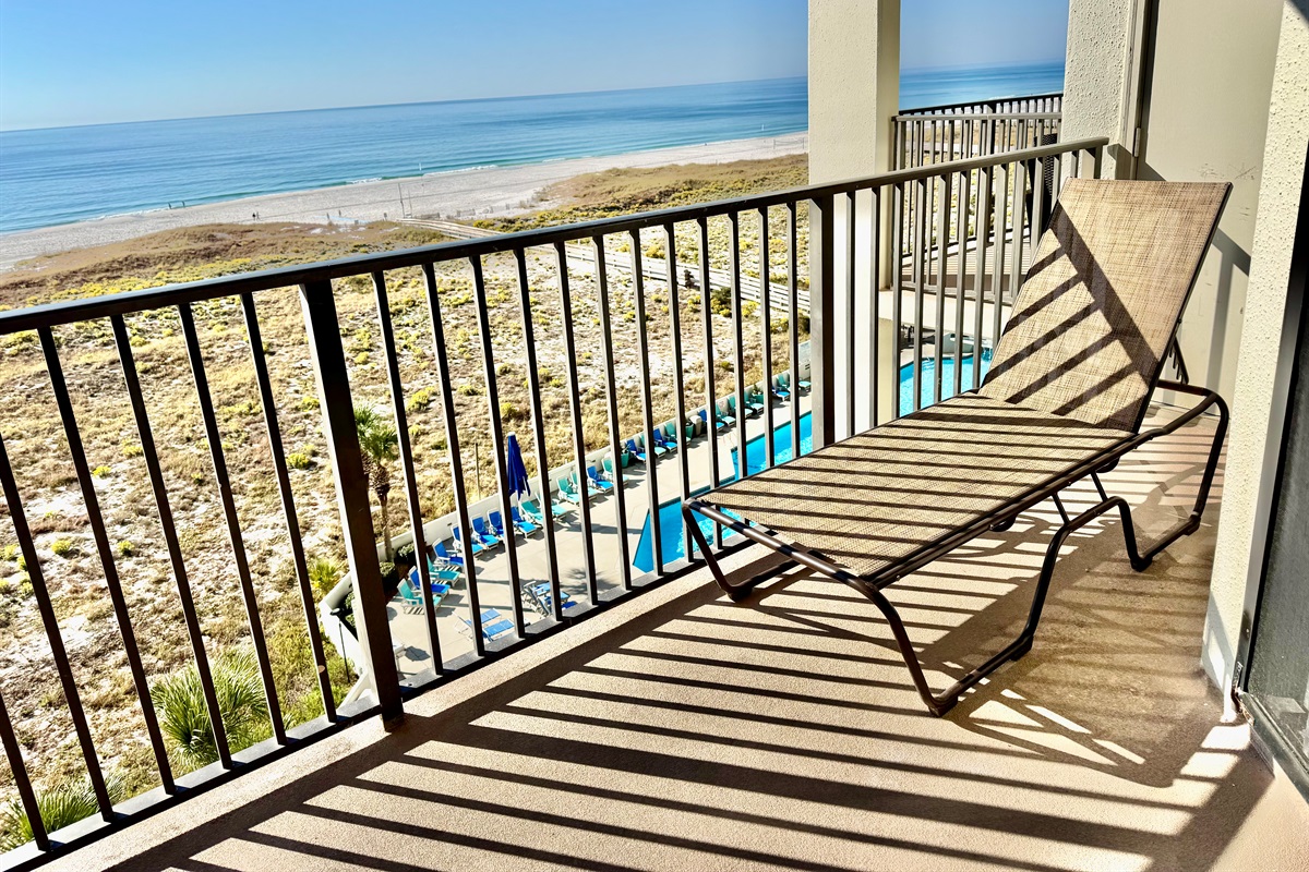 Take in the view, or just close your eyes and listen to the Gulf waves crash from this chaise lounger!