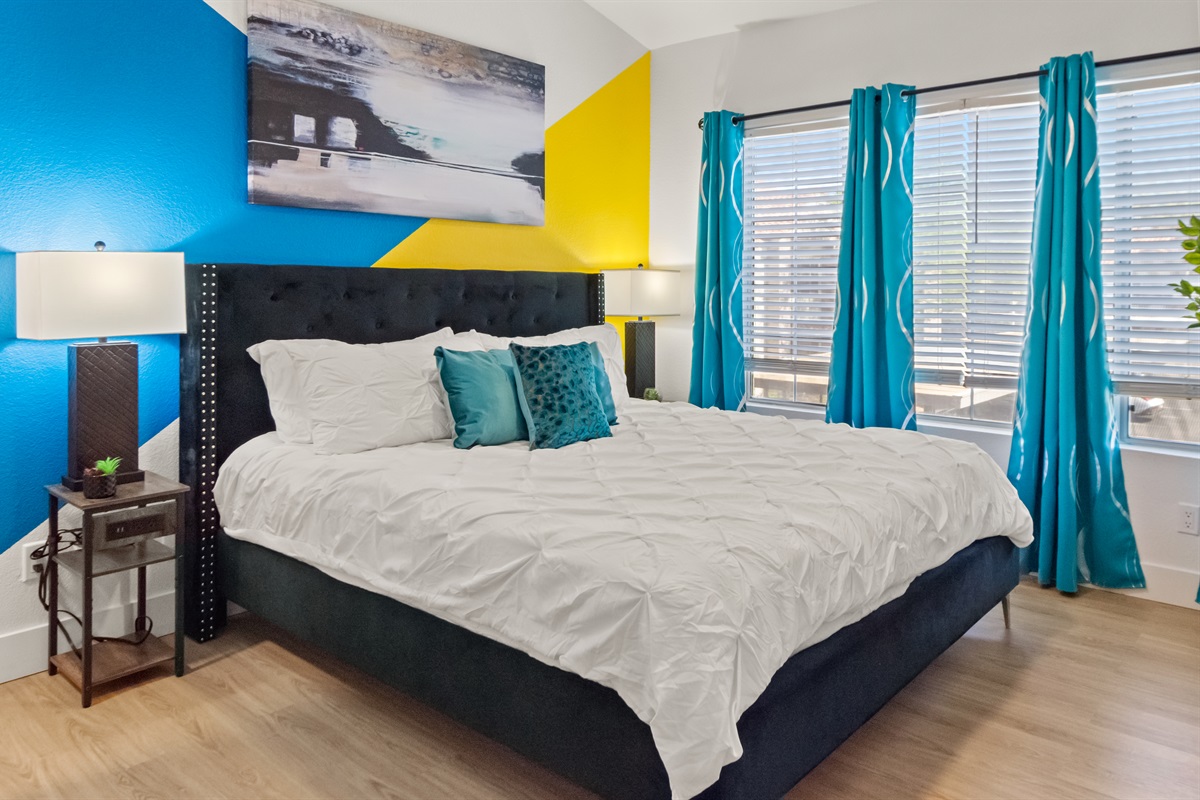Cozy bedroom designed for restful nights and relaxing mornings