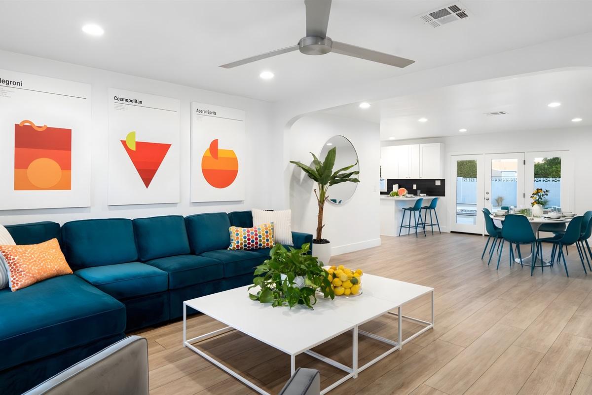 The open floor plan makes it easy for everyone to have fun together