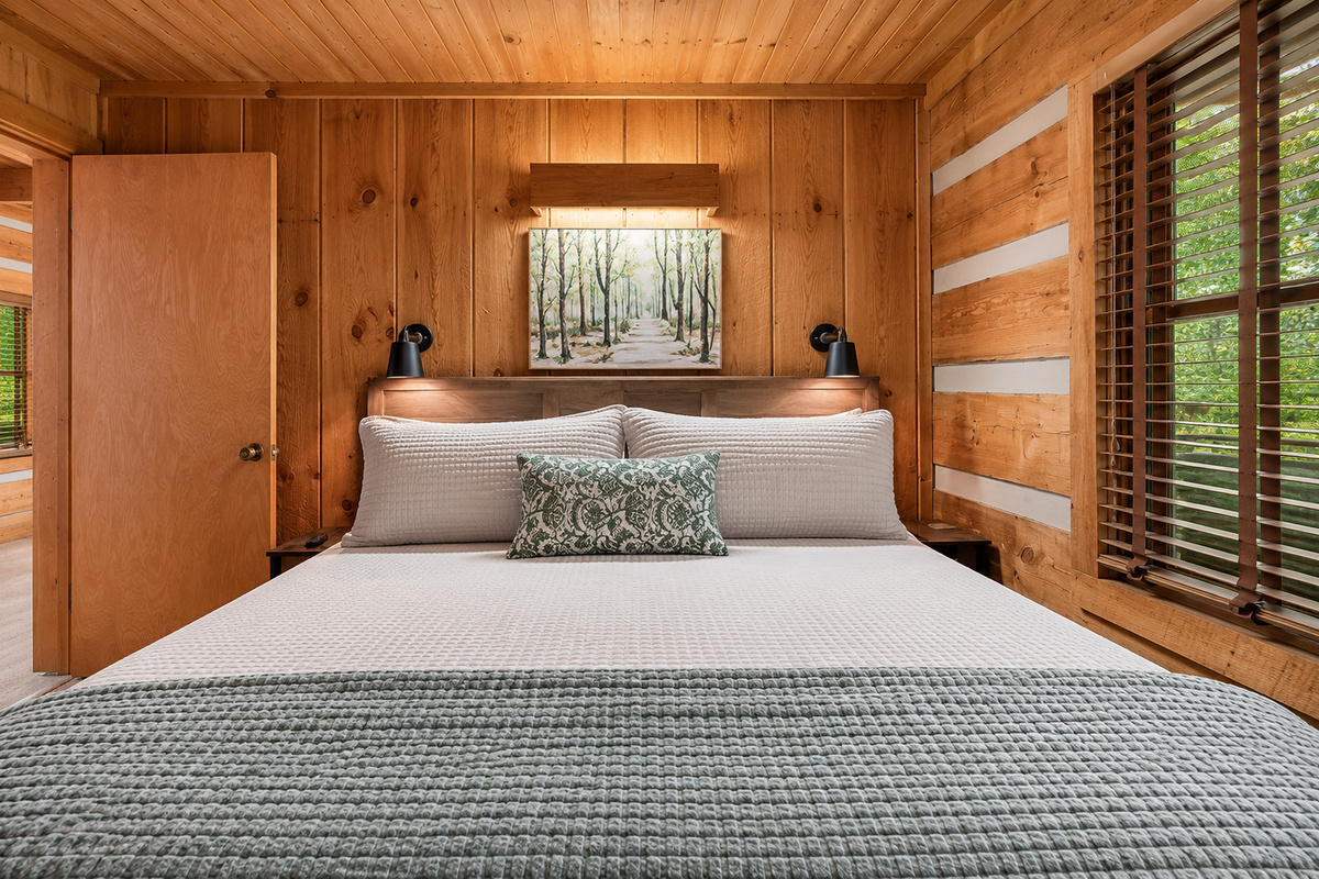 Main Level King Bedroom with Smart TV and Closet