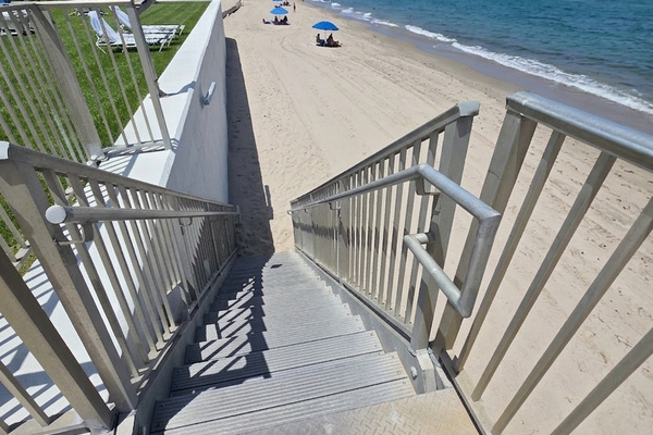 Walk down to beach from green space