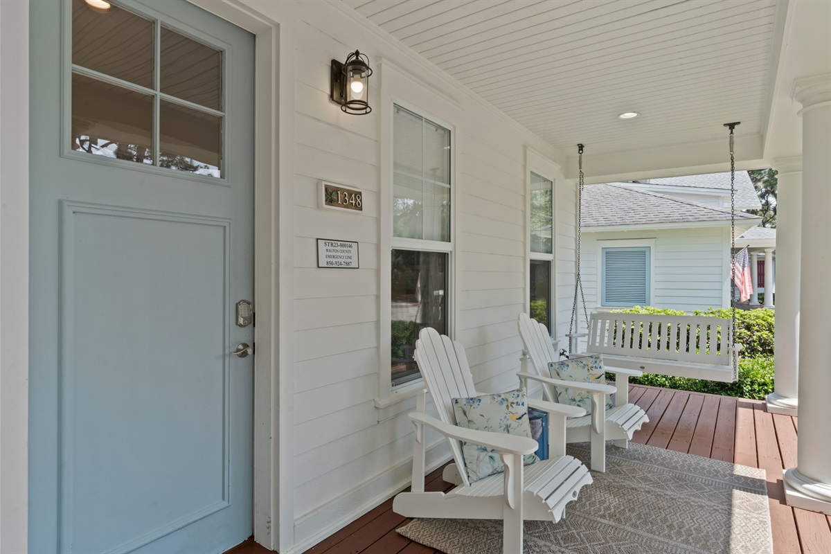 Front Patio With Swing
