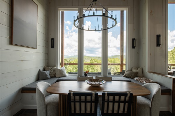 Dining Area | Window-framed dining with long-range mountain views