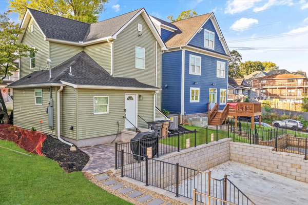 Patio, parking, & rear entry