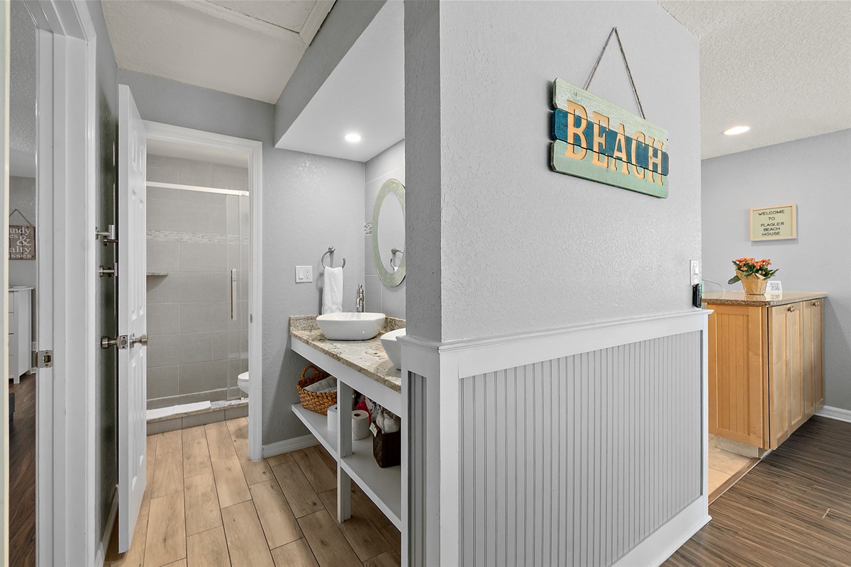 Half bath conveniently off the hallway