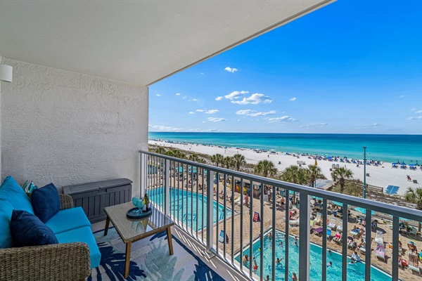 View from our 5th floor BEACHFRONT balcony 