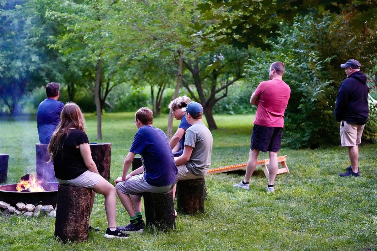 Sit by the fire and cheer for your favorite team.