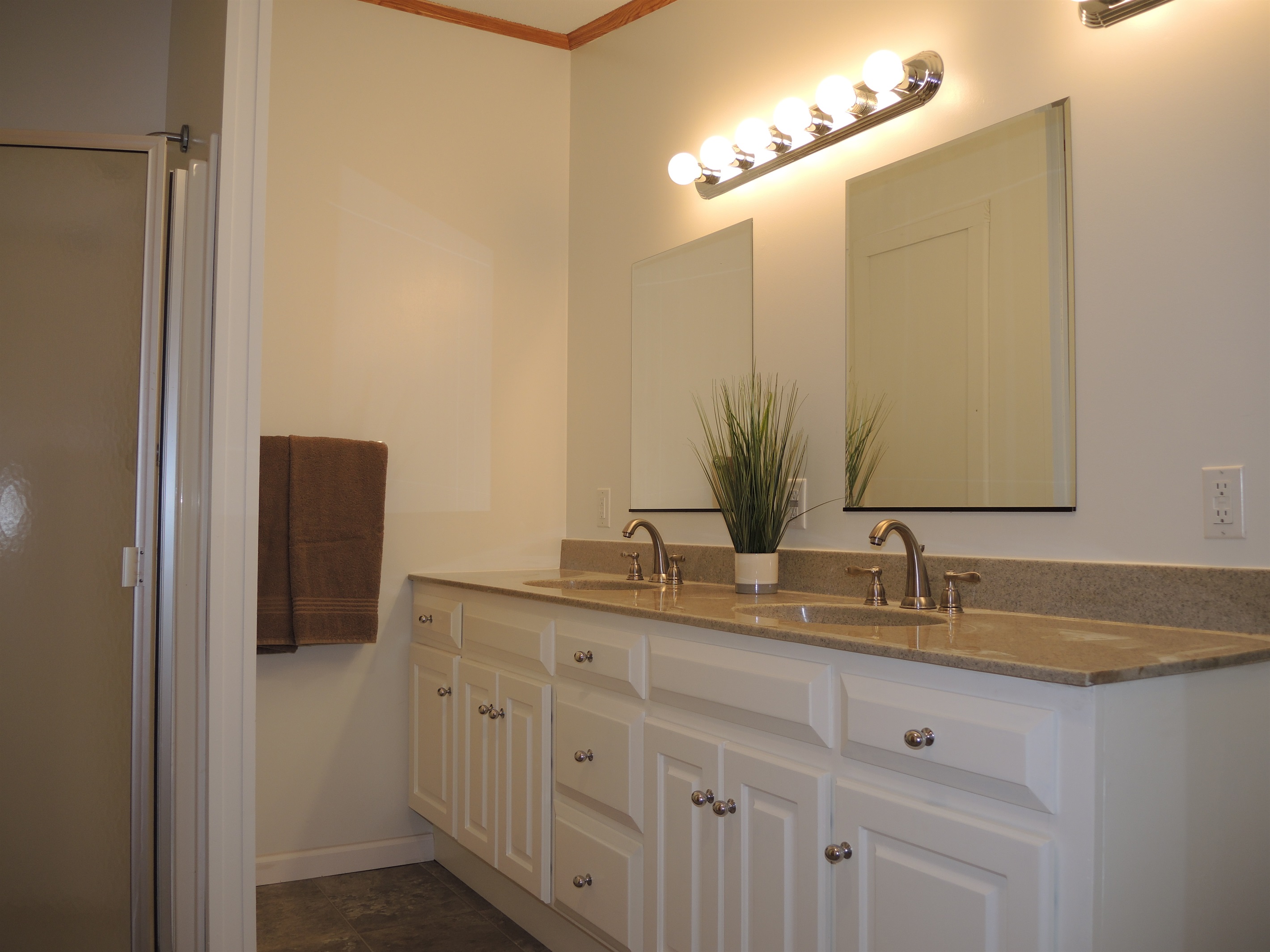 Ensuite bath with Double vanity and shower