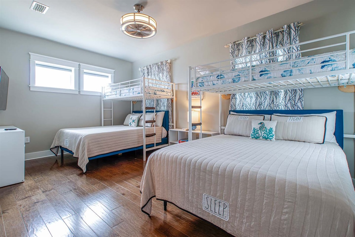 Bedroom #3 (bunk room) - 2 twin over queen bunk beds with en-suite bathroom