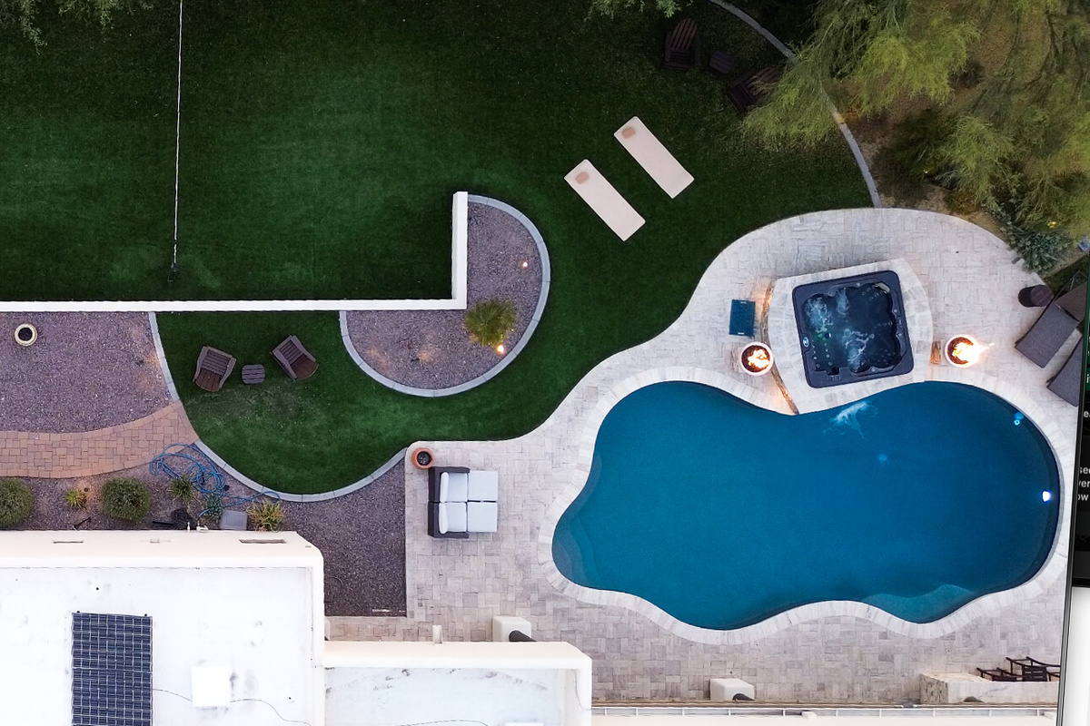 Backyard Oasis Aerial View