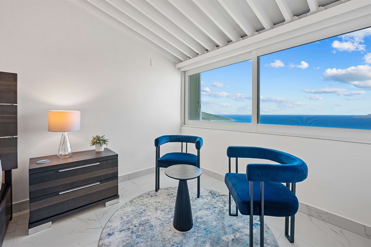 A comfy sitting room to wind down at the end of the night