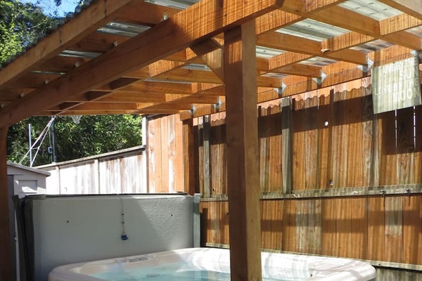 covered hot tub