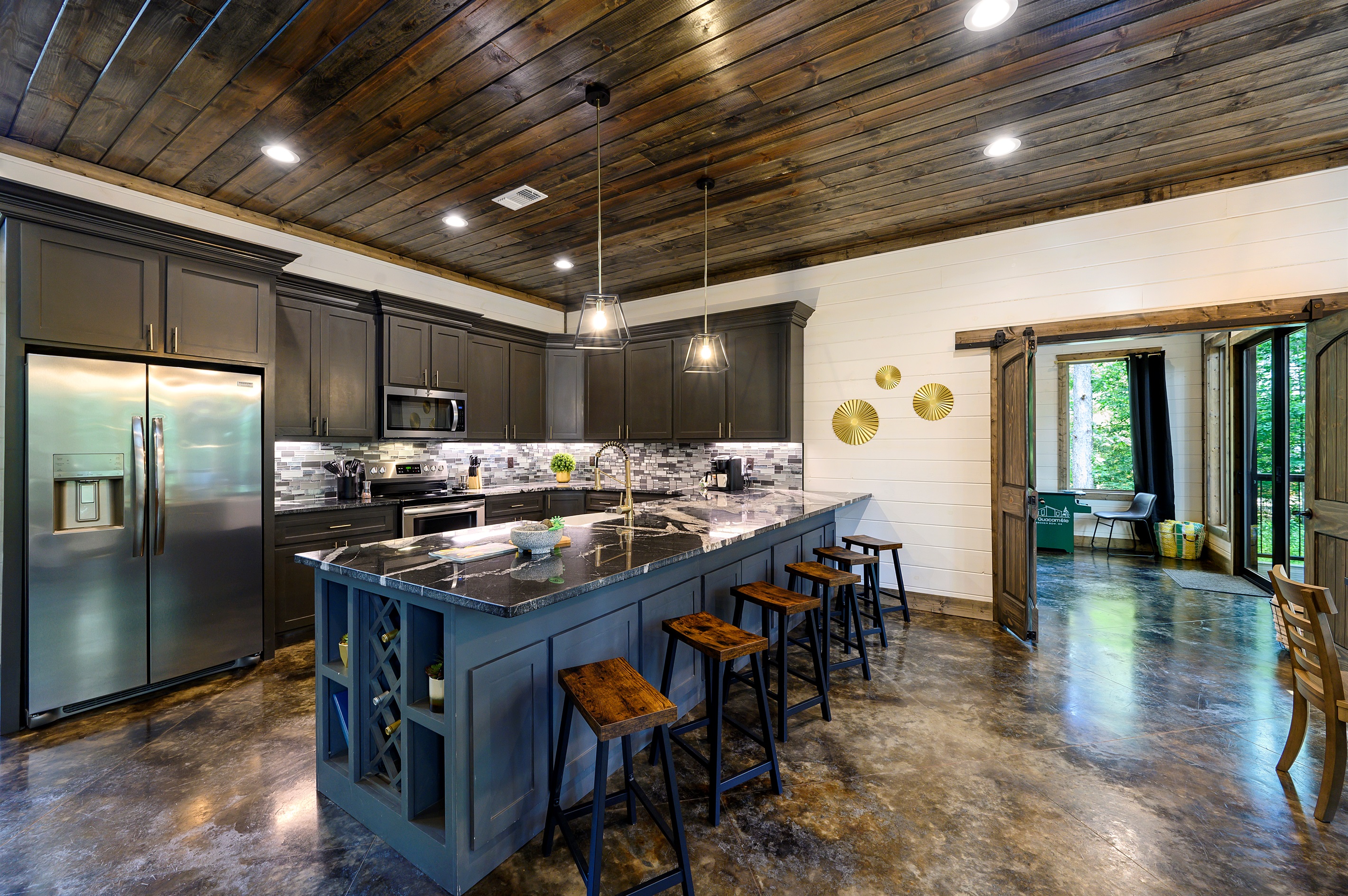 Open-concept kitchen with seating