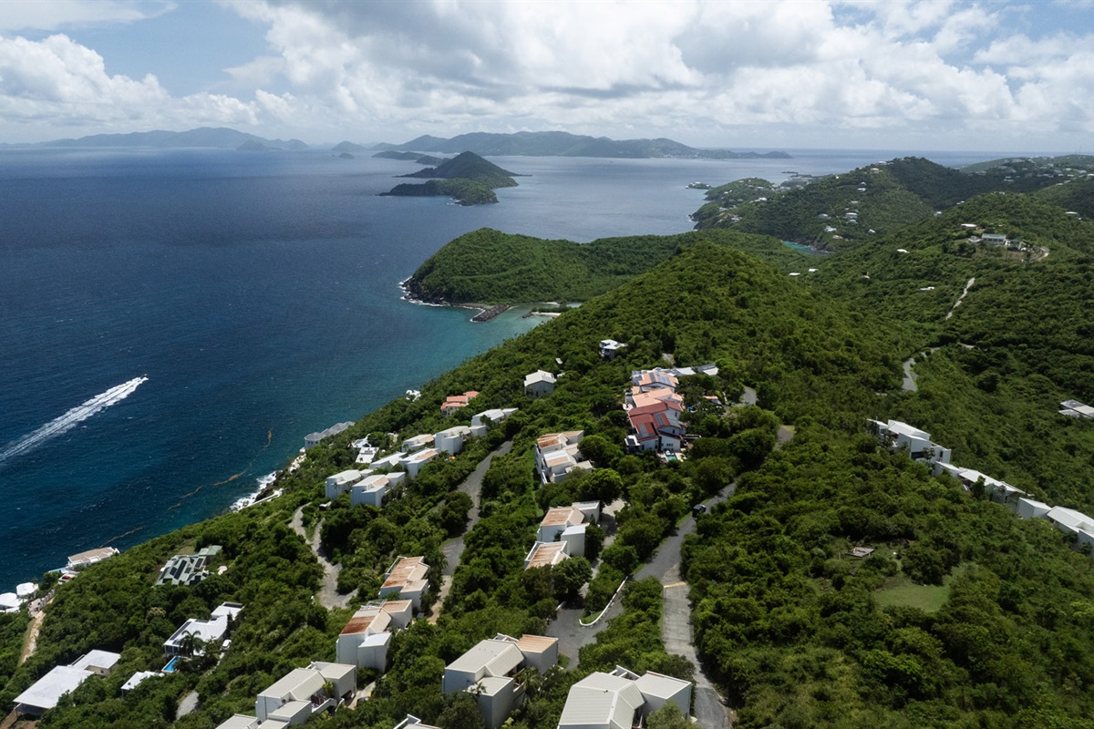 Panoramic views from above, showcasing the perfect hillside retreat.