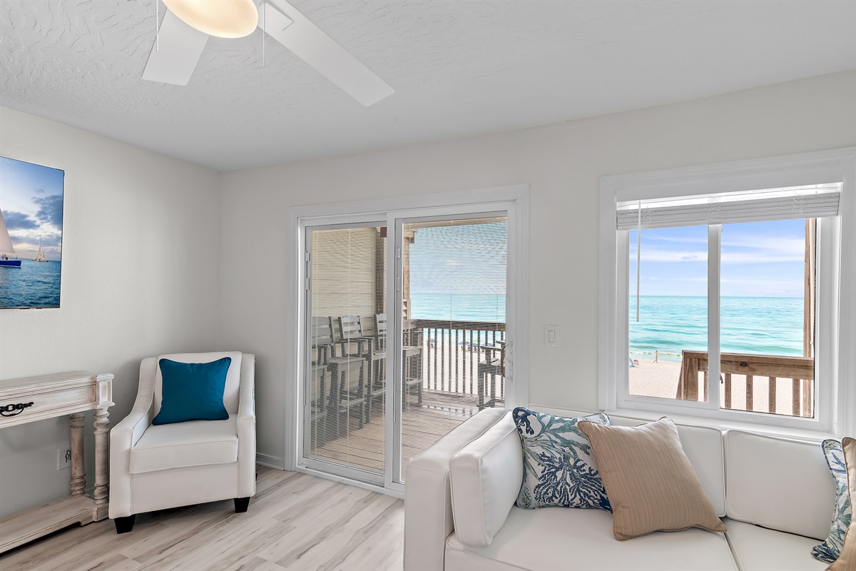 Sit back and take in the ocean from the soft comfy sectional (2nd floor)