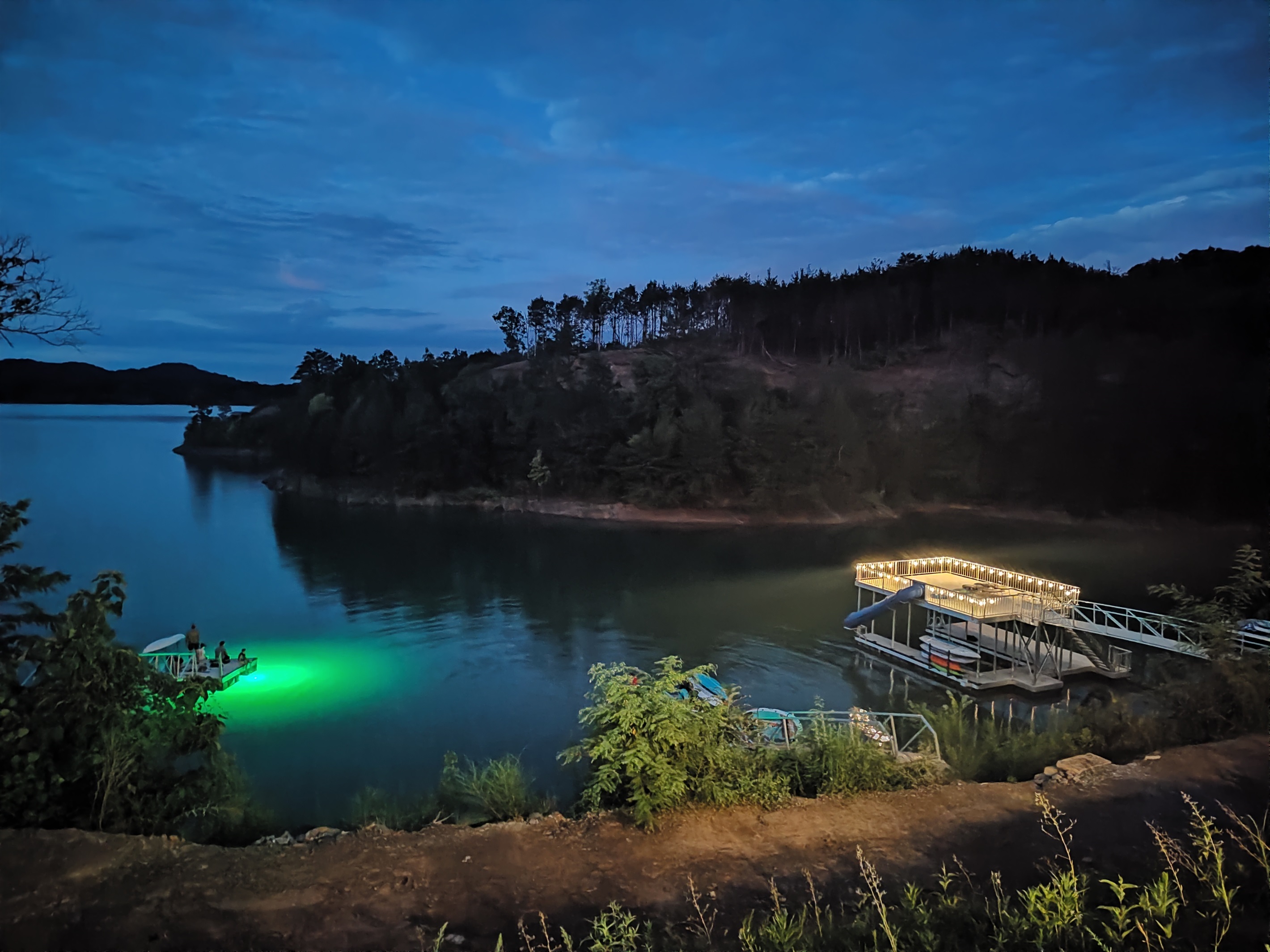 View of the lake in the evening