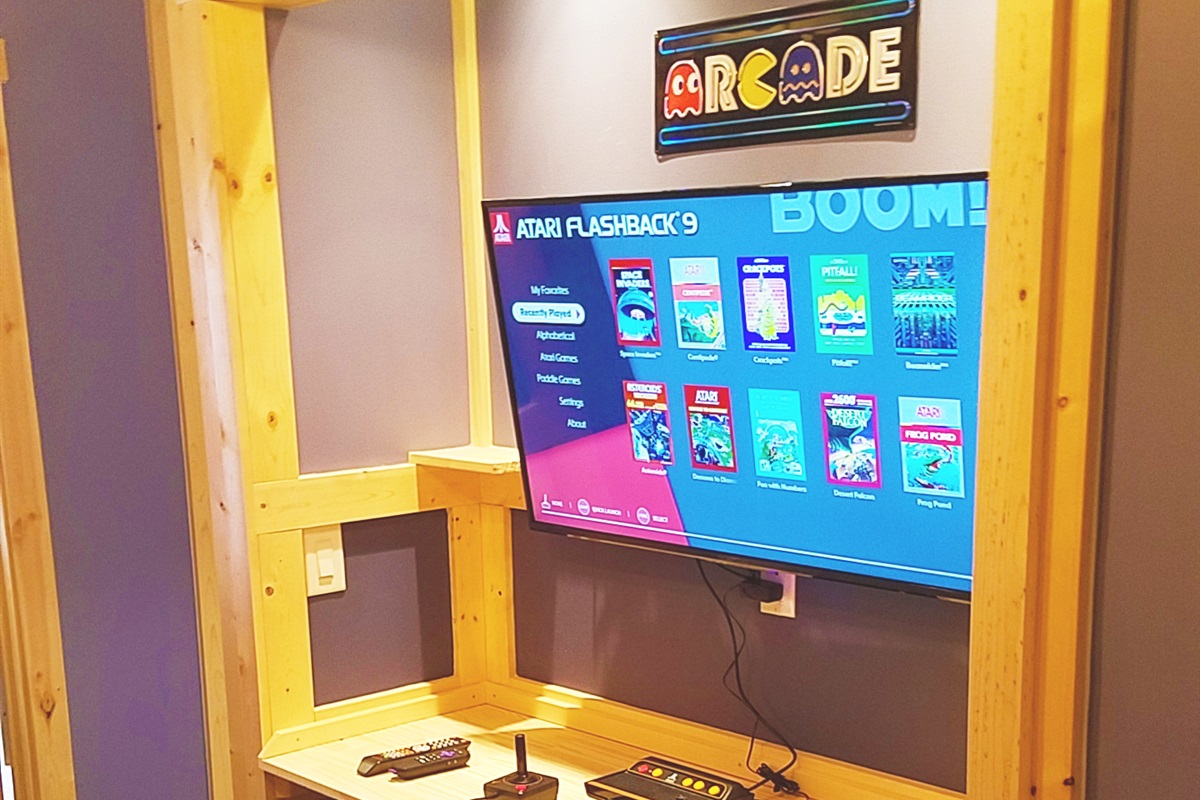 The Arcade Nook with 42" TV and retro games