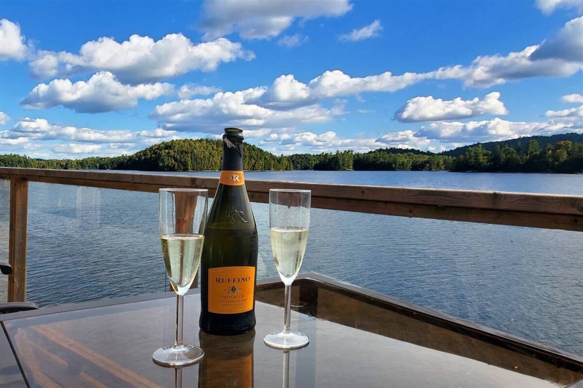Vue de la terrasse partag&eacute;e de la boathouse
