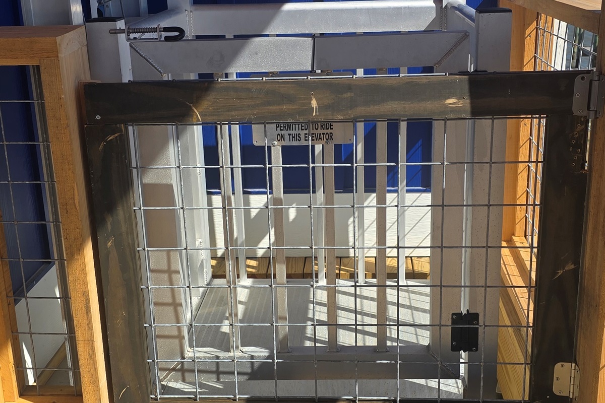 Lift from deck with safety gate