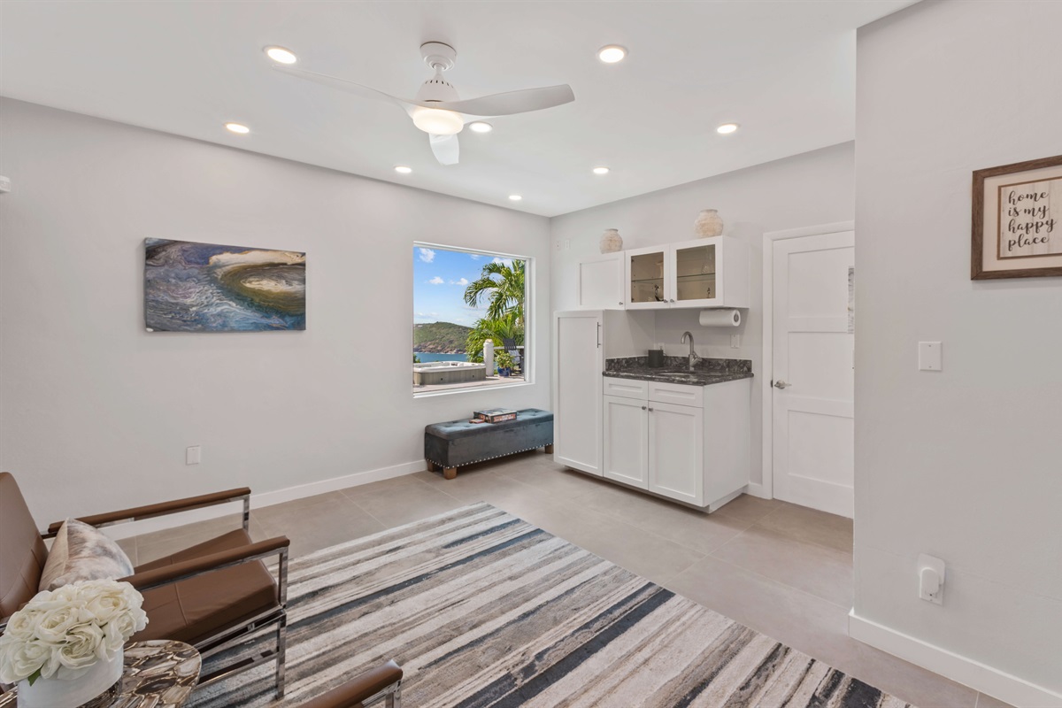 This peaceful reflection room is located near the pool and is the perfect quiet spot for reading