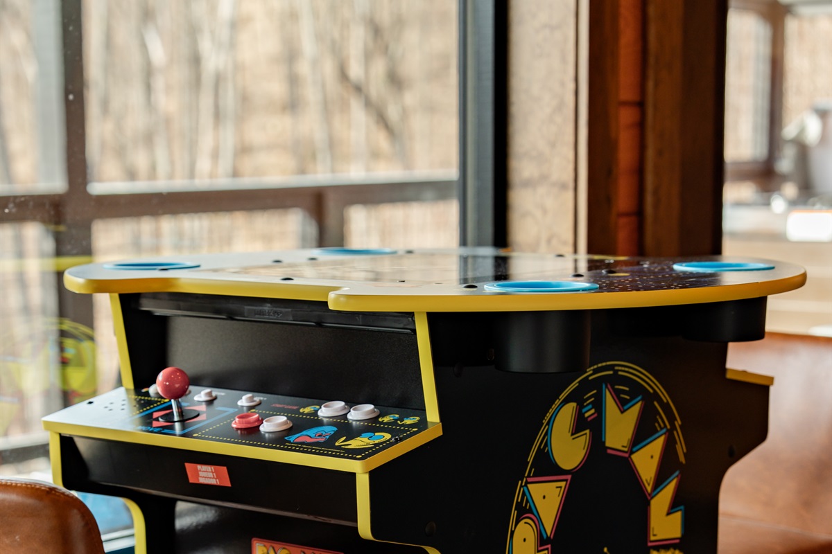 2 person arcade game table with all of the retro classics all ages love.