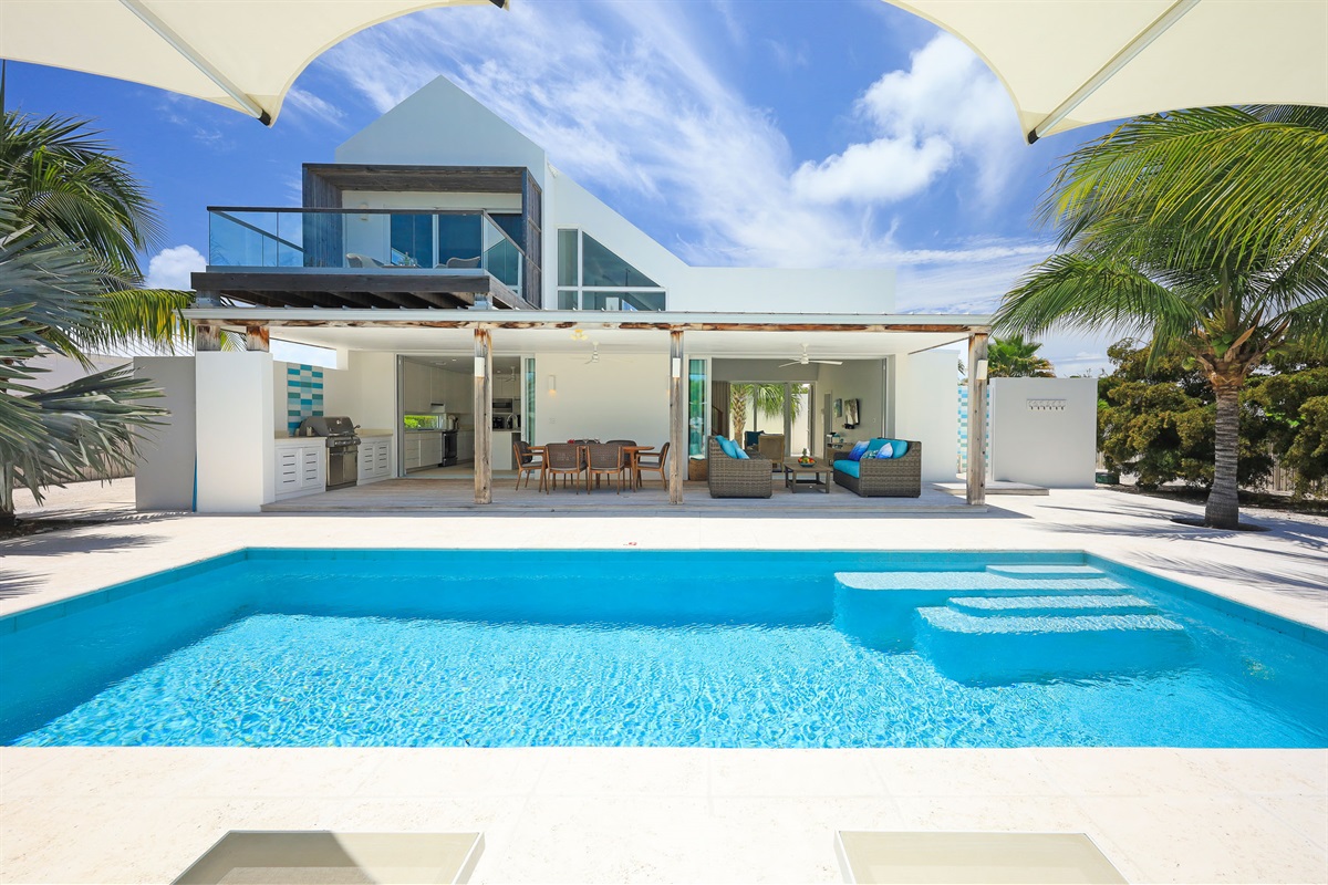 Private pool with ample lounging space