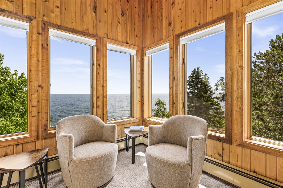 Reading nook on upper level, perfect for peace and quiet or meaningful conversations over coffee.