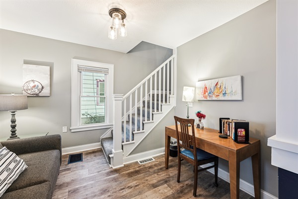 Cozy workspace in our foyer