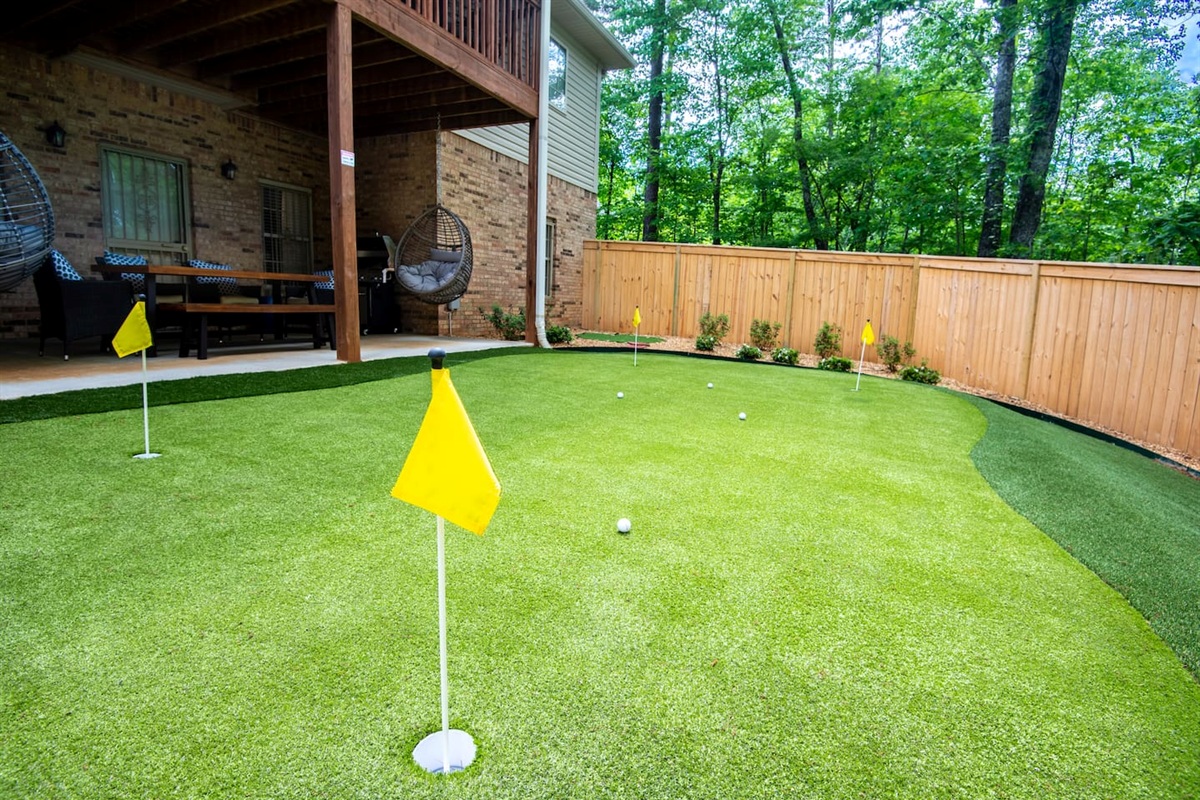 Tee Up a great vacation with this one-of-a-kind home with all the amenities! 

Outdoor putting green, indoor golf simulator, entertainment room, large screen TVs, Instagram spot for photos, etc... 

Everything you need to make lasting memories!
