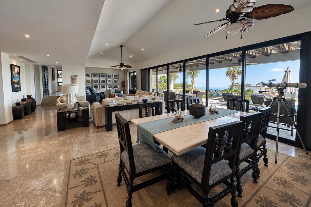 Living Room & Kitchen Dinner Area.