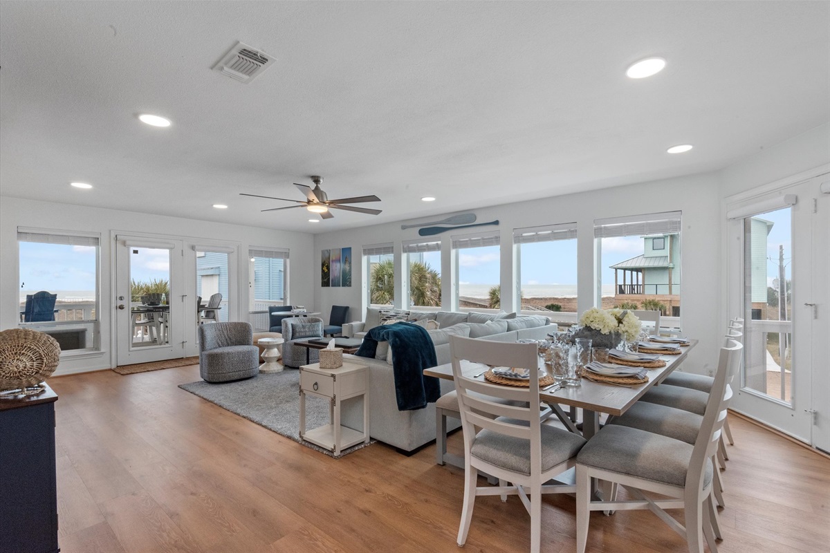 The open floor plan creates a seamless space ideal for entertaining and gathering with friends or loved ones.