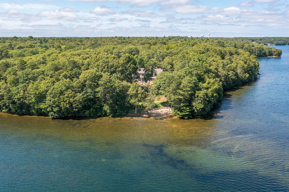 From above, it’s easy to see what makes this spot so special—lake views, open space, and total relaxation.