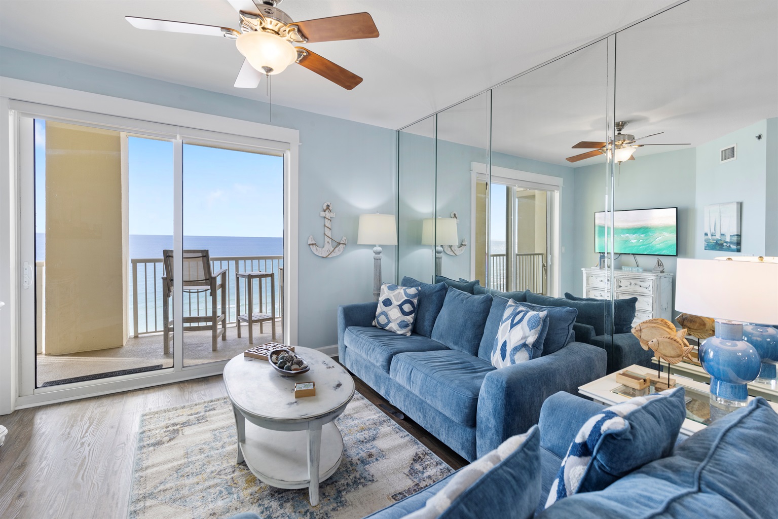 Gulf-Front Living Room