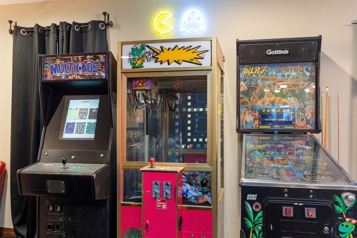 Multi arcade machine, claw machine, and pinball!